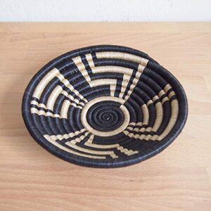 Small African Basket- Musoma/Rwanda Basket/Woven Bowl/Sisal & Sweetgrass Basket/Black, Tan