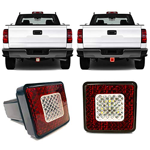 Roane Designs Universal 3" LED Tow Hitch Cover Light - fits 2" inch Receiver Hitch, Driving, Brake, Reverse Trailer Hitch Light