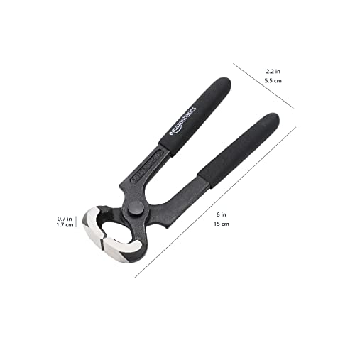 Amazon Basics Chrome Vanadium Steel Carpenter's Pincers for Wire Cutting and Nail Pulling, 150mm
