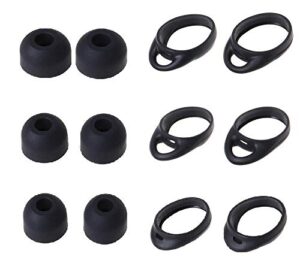 bllq replacement for samsung gear iconx (2018 edition) ear tips wingtips 12 pcs accessories, silicone earhooks earbuds cover eargels eartips compatible with gear icoonx, black 12pcs