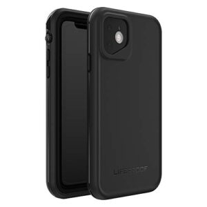 lifeproof iphone 11 frĒ series case - black, waterproof ip68, built-in screen protector, port cover protection