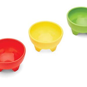 Fox Run Multicolor Salsa Bowls, 5-Inch Diameter, Set of 3, Red, Yellow, Green