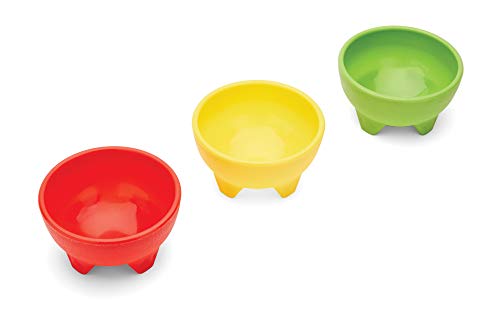 Fox Run Multicolor Salsa Bowls, 5-Inch Diameter, Set of 3, Red, Yellow, Green