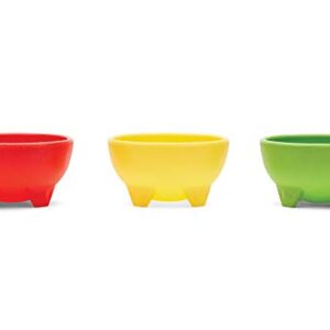 Fox Run Multicolor Salsa Bowls, 5-Inch Diameter, Set of 3, Red, Yellow, Green