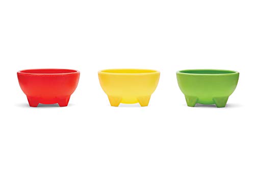 Fox Run Multicolor Salsa Bowls, 5-Inch Diameter, Set of 3, Red, Yellow, Green