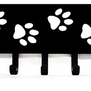 The Metal Peddler Walking Dog Paws Key Rack Hanger & Holder- Small 6 inch Wide - Made in USA