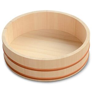 gaozhengde 10.6 inch wooden sushi rice bowl hangiri sushi oke rice mixing tub