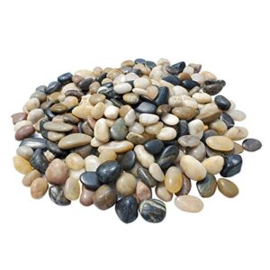 sinyum 5 pounds aquarium gravel river rock - natural polished decorative gravel, small decorative pebbles, mixed color stones,for aquariums, landscaping, vase fillers