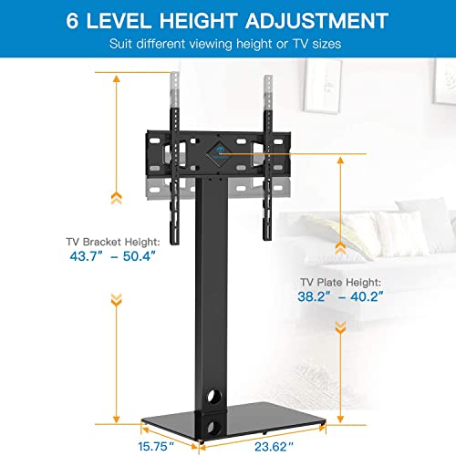 PERLESMITH Universal Floor TV Stand/Base with Swivel Mount for Most 37-70 inch LCD LED TVs - Height Adjustable, Cable Management and Space Saving, VESA 600x400mm, Perfect for Corner & Bedroom PSFS01