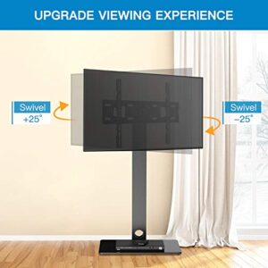 PERLESMITH Universal Floor TV Stand/Base with Swivel Mount for Most 37-70 inch LCD LED TVs - Height Adjustable, Cable Management and Space Saving, VESA 600x400mm, Perfect for Corner & Bedroom PSFS01