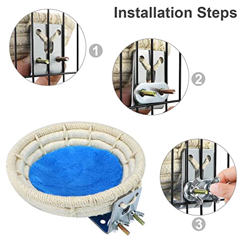 Wontee Bird Nest Breeding Nest Bed Bird Cage House for Parrots Budgies Parakeets Cockatiels Canary Finch Lovebirds (Cotton Rope)