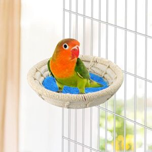 Wontee Bird Nest Breeding Nest Bed Bird Cage House for Parrots Budgies Parakeets Cockatiels Canary Finch Lovebirds (Cotton Rope)