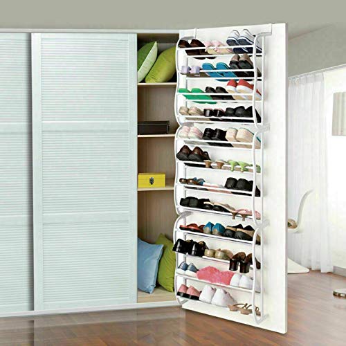 TREE.NB Hanging Shoe Rack - Over Door - 36 Pair - Storage Organizer, White