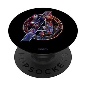 marvel avengers infinity war neon hero symbol fill popsockets popgrip: swappable grip for phones & tablets