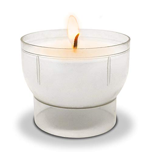 Hyoola Tea Lights Votive Candles Pack of 50 - White Votive Candles Bulk in Clear Plastic Cup - 7 Hour Burn Time Unscented Votive Candles - European Made