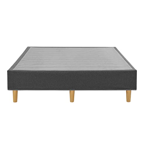 Amazon Basics Foldable Mattress Foundation/Box Spring with Steel Slats and Wood Legs, Tools-free Assembley, Full