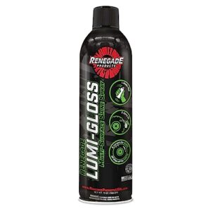 renegade products lumi-gloss aerosol high shine spray for plastics, tires, undercarriage & more, 13 oz