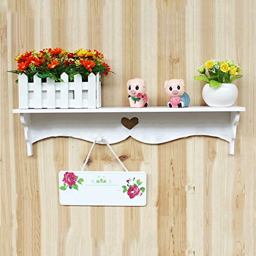 AUNMAS Wall Hook Rack White Carved Wall Hanging Hollow Shelf Coat Rack Hook for Home Decoration