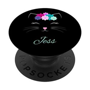 jess name gift personalized kitty cat popsockets grip and stand for phones and tablets
