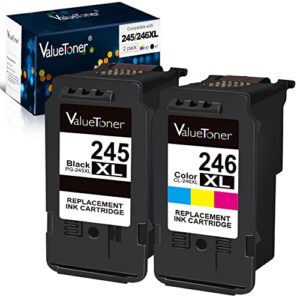 valuetoner ink cartridges replacement for canon ink cartridges 245 and 246 pg-245xl cl-246xl pg-243 cl-244 compatible with tr4520 mx492 mx490 mg2420 mg2520 mg2522 mg2920 mg2922 mg3022 mg3029 (2-pack)