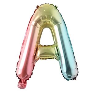 16 inch gradient rainbow letter number balloons unicorn party foil balloon baby shower 1 birthday party decorations kids numbers air ball (16 inch rainbow a)