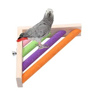 POPETPOP Corner Shelf for Bird Cage- Parrot Bird Cage Perches, Colorful Wood Corner Shelf Laddered Platform for Hamster Bird Cages Accessories