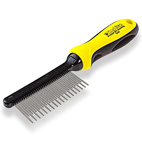 ShedTitan Self Cleaning Slicker Brush & Dematting Pet Comb Value Kit - Easy, Ideal Slicker Brush for Dogs, Goldendoodles, Poodles, Cats - Detangler Comb Removes Mats from Matted Hair, Fur for Dog, Cat