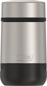 alta series by thermos stainless steel food jar 18 ounce, matte steel/espresso black