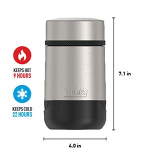 ALTA SERIES BY THERMOS Stainless Steel Food Jar 18 Ounce, Matte Steel/Espresso Black