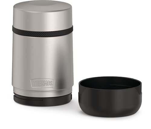 ALTA SERIES BY THERMOS Stainless Steel Food Jar 18 Ounce, Matte Steel/Espresso Black