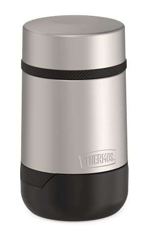 ALTA SERIES BY THERMOS Stainless Steel Food Jar 18 Ounce, Matte Steel/Espresso Black