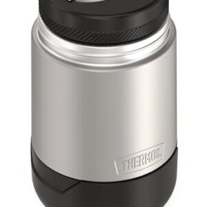 ALTA SERIES BY THERMOS Stainless Steel Food Jar 18 Ounce, Matte Steel/Espresso Black