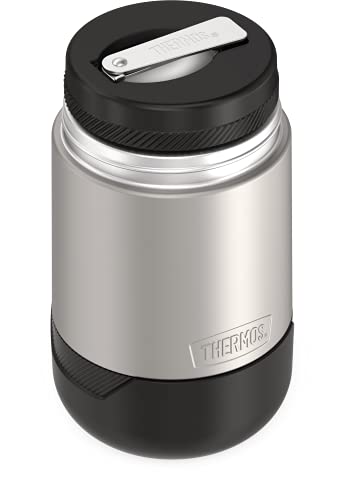 ALTA SERIES BY THERMOS Stainless Steel Food Jar 18 Ounce, Matte Steel/Espresso Black