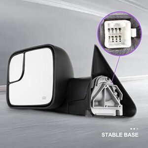 INEEDUP Tow Mirror Towing Mirror Fits for 2002-2008 for Dodge for Ram 1500 2003-2009 for Dodge for Ram 2500/3500 with Left Side Power Operation Heated Without Turn Signal Light