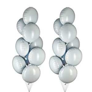 white foil balloon round shaped mylar helium balloons graduation party balloons wedding baby shower birthday party decorations, 18 inches, pack of 20