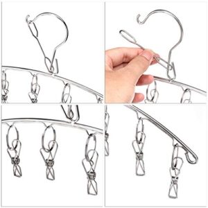 V-Shine Stainless Steel Laundry Drying Rack Clothes Hanger with 8 Clips for Drying Socks,Drying Towels, Diapers, Bras,Underwear, Socks Gloves(3 Pack)