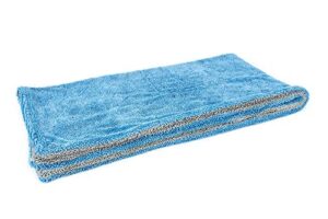 [dreadnought xl] microfiber car-drying towel, superior absorbency for drying cars, trucks, and suvs, double-twist pile, one-pass vehicle-drying towel (20"x40", blue/gray) 1-pack
