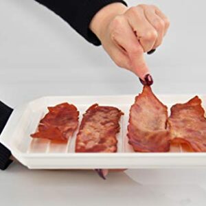 HOME-X Microwaveable Bacon Tray, Bacon Serving Dish