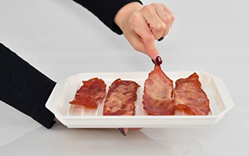 HOME-X Microwaveable Bacon Tray, Bacon Serving Dish