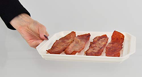 HOME-X Microwaveable Bacon Tray, Bacon Serving Dish