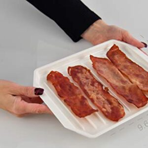 HOME-X Microwaveable Bacon Tray, Bacon Serving Dish