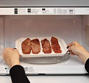 HOME-X Microwaveable Bacon Tray, Bacon Serving Dish