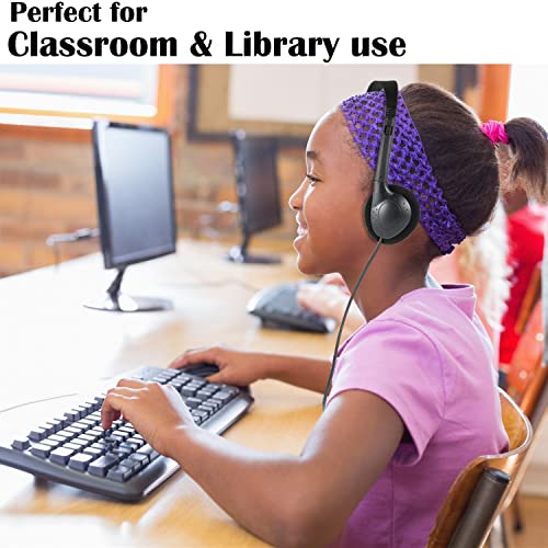 Hongzan Kids Headphones Bulk 10 Pack for School Students Children Teen Boys Girls, Wholesale Disposable Headphones Classroom Earphones(Black)