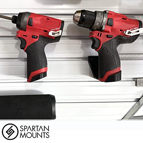 Spartan Mounts Wall Hook for Milwaukee M12 Tools Left - 12 Volt Power Tool Holder, High Strength Low Profile Bracket, Convenient Easy Access Garage Organization
