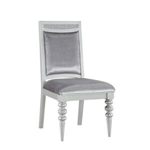 acme maverick side chair (set-2) - - fabric & platinum