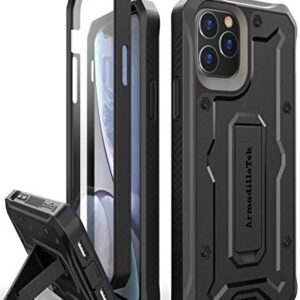 ArmadilloTek Vanguard Designed for iPhone 11 Pro Case (5.8 inches) Military Grade Full-Body Rugged with Built-in Screen Protector and Kickstand - Black