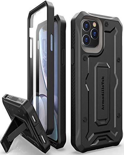 ArmadilloTek Vanguard Designed for iPhone 11 Pro Case (5.8 inches) Military Grade Full-Body Rugged with Built-in Screen Protector and Kickstand - Black