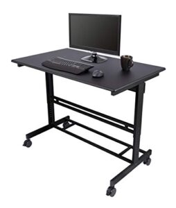 stand up desk store rolling adjustable height standing desk computer workstation (black, 48" wide)
