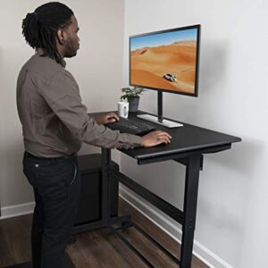 Stand Up Desk Store Rolling Adjustable Height Standing Desk Computer Workstation (Black, 48" Wide)