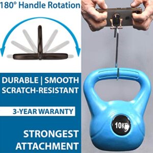 3 Finger Phone Ring Holder Kickstand - MOBI HANDLE Comfy Secure Grip, Scratch Resistant Durable Light Metal for Magnetic Car Mount or Stand, Gift Idea, w/Wrist Strap [Black]